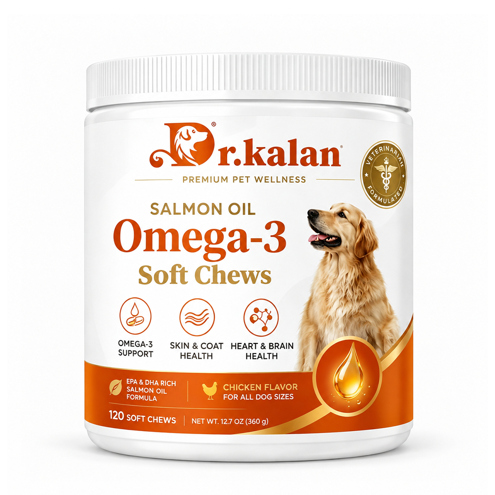 Dr. Kalan Omega-3 Salmon Oil Soft Chews for Dogs & Cats – Skin & Coat Support