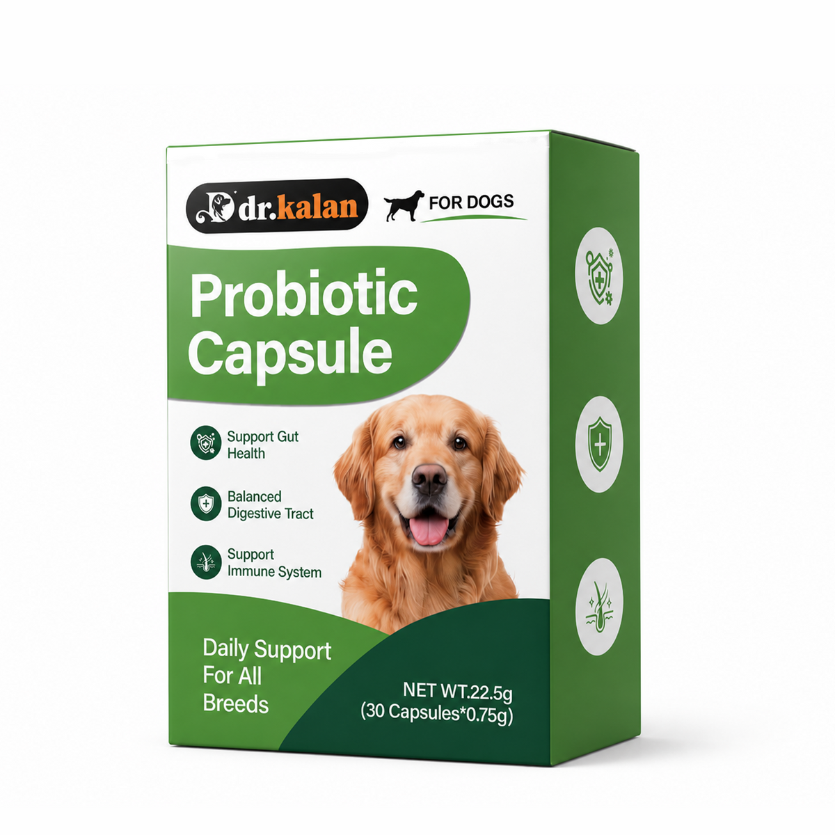 Dr. Kalan Probiotic Capsules for Dogs, 30 Hard Shell Capsules (22.5 g)