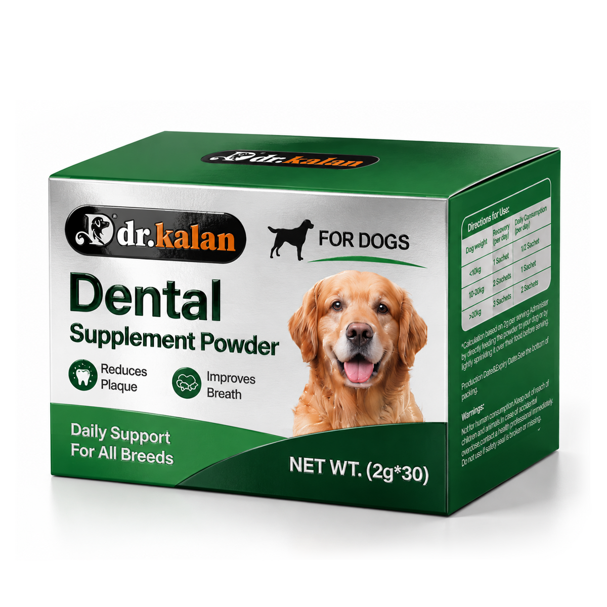 Dr. Kalan Dental Supplement Powder for Dogs, 30 Sachets × 2 g