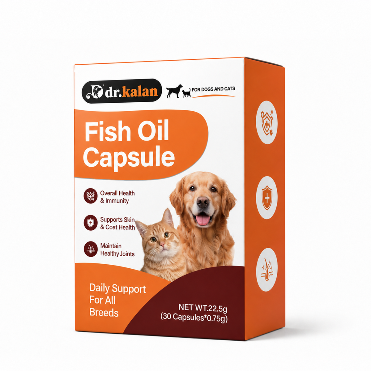 Dr. Kalan Fish Oil Capsules for Dogs & Cats, 30 Softgel Capsules (22.5 g)