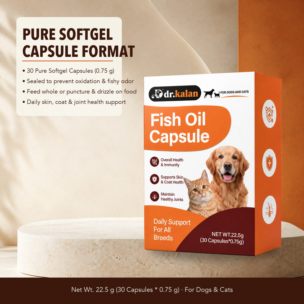 Dr. Kalan Fish Oil Capsules for Dogs & Cats, 30 Softgel Capsules (22.5 g)