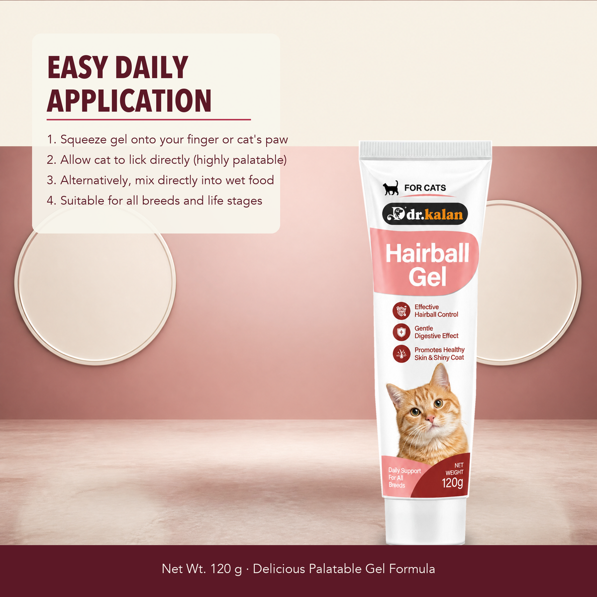 Dr. Kalan Hairball Relief Gel for Cats, 120 g Tube