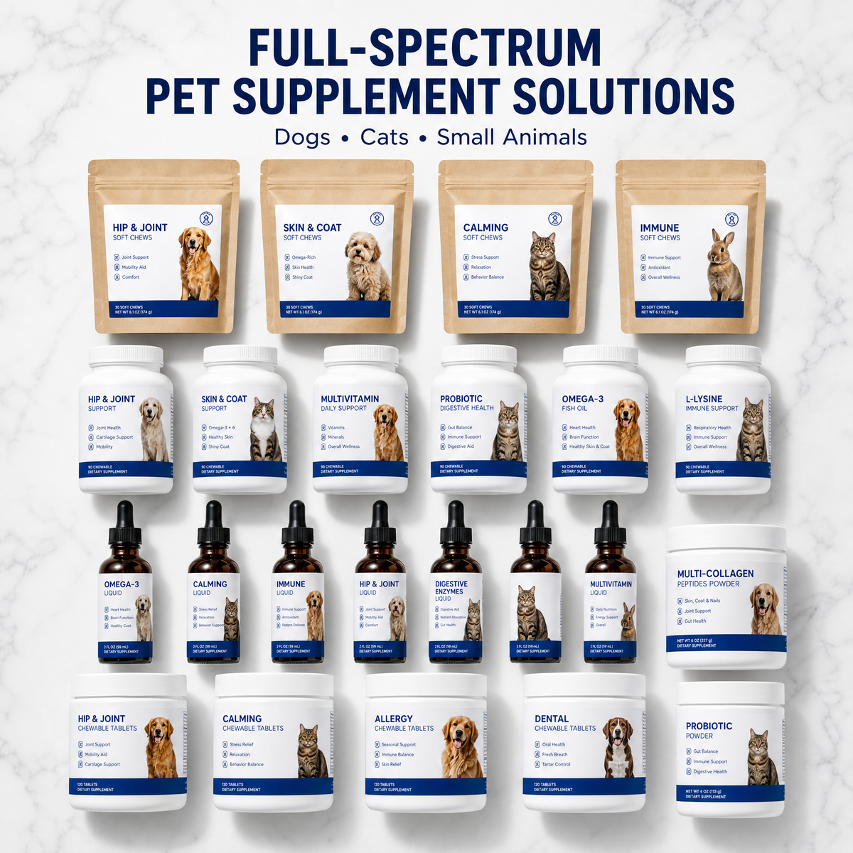 Dr. Kalan Omega-3 Salmon Oil Soft Chews for Dogs & Cats – Skin & Coat Support