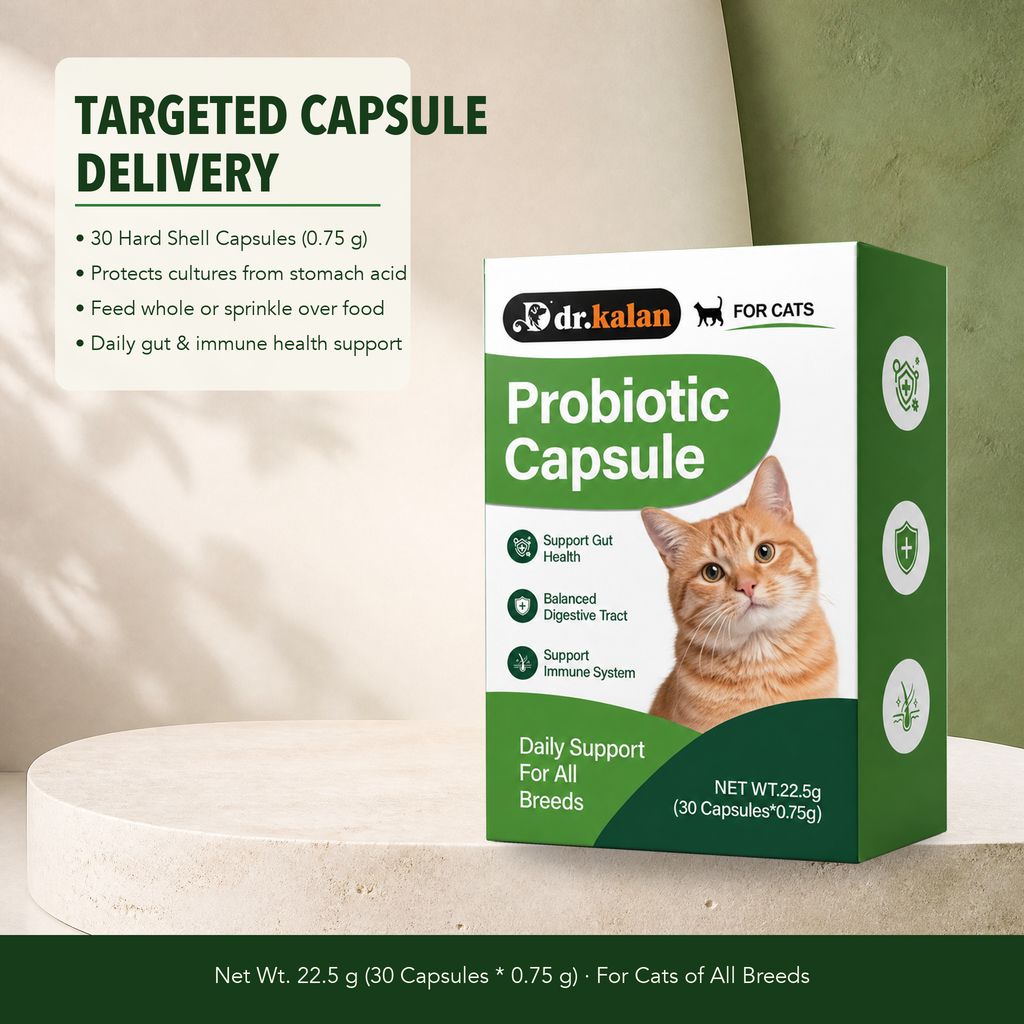 Dr. Kalan Probiotic Capsules for Cats, 30 Hard Shell Capsules (22.5 g)