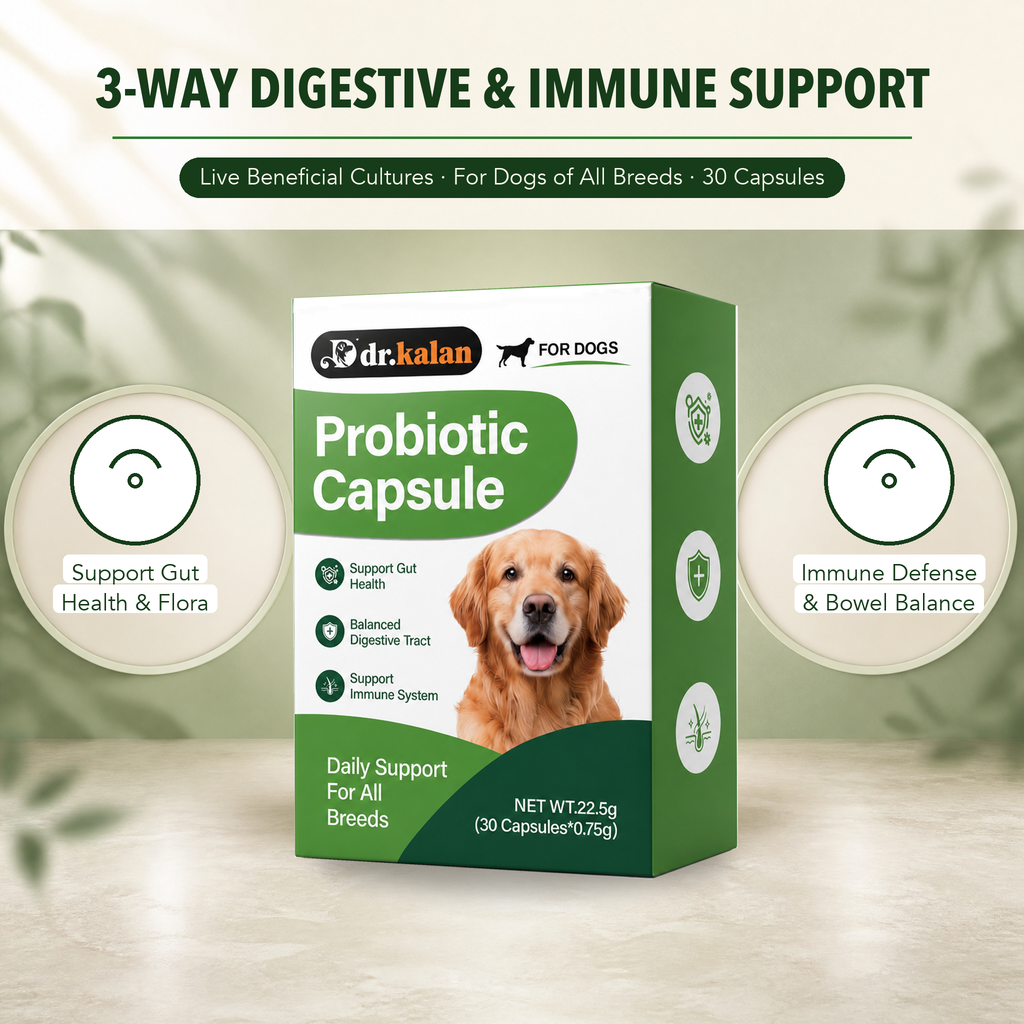 Dr. Kalan Probiotic Capsules for Dogs, 30 Hard Shell Capsules (22.5 g)
