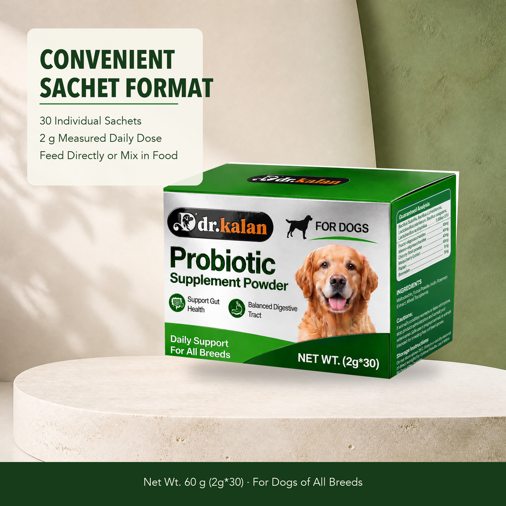 Dr. Kalan Probiotic Supplement Powder for Dogs, 30 Sachets × 2 g